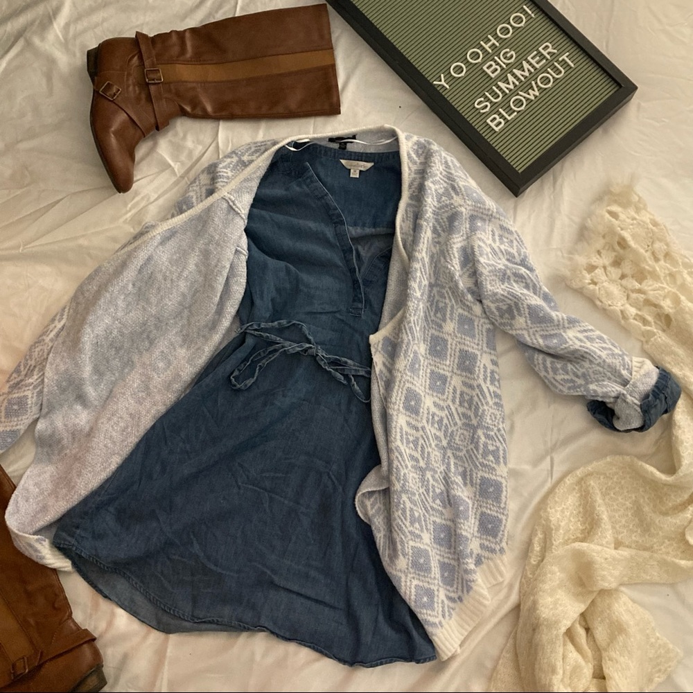 Super Soft Light Blue Open-Front Cardigan